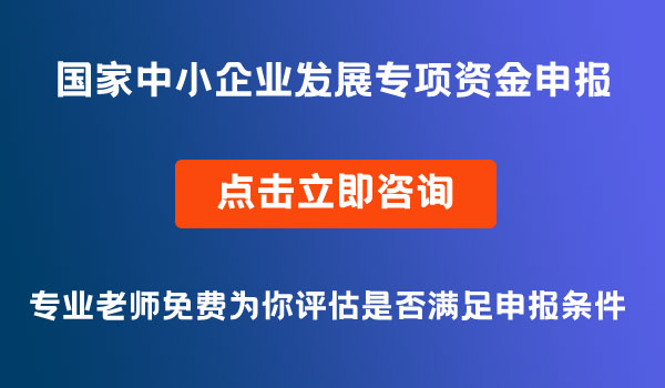 中小企业发展专项资金申报