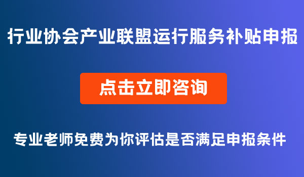 行业协会产业联盟运行服务补贴申报