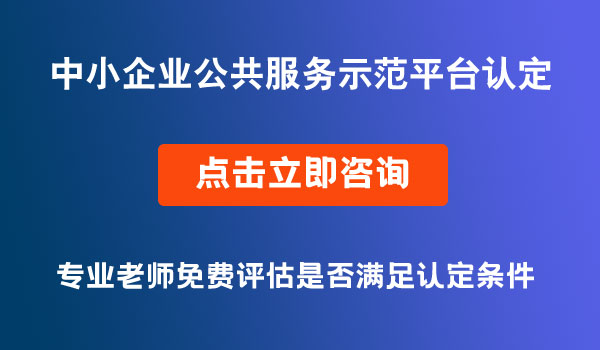 中小企业公共服务示范平台认定