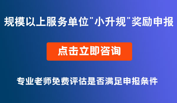 规模以上服务单位“小升规”奖励申报