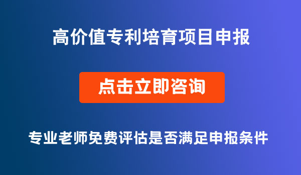 高价值专利培育项目申报