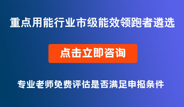 重点用能行业市级能效领跑者