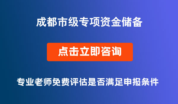 市级专项资金储备